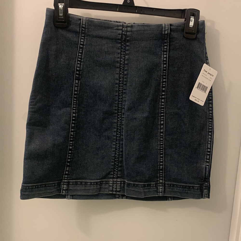 NWT FREE PEOPLE WESTMINSTER BLUE FEMME SKIRT - Picture 5 of 14